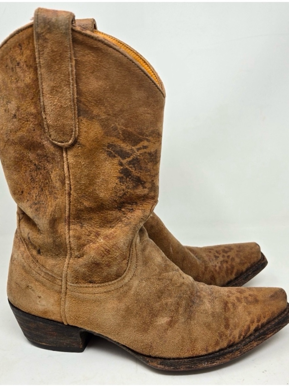 Old Gringo Tan Suede Heeled Cowboy Boots